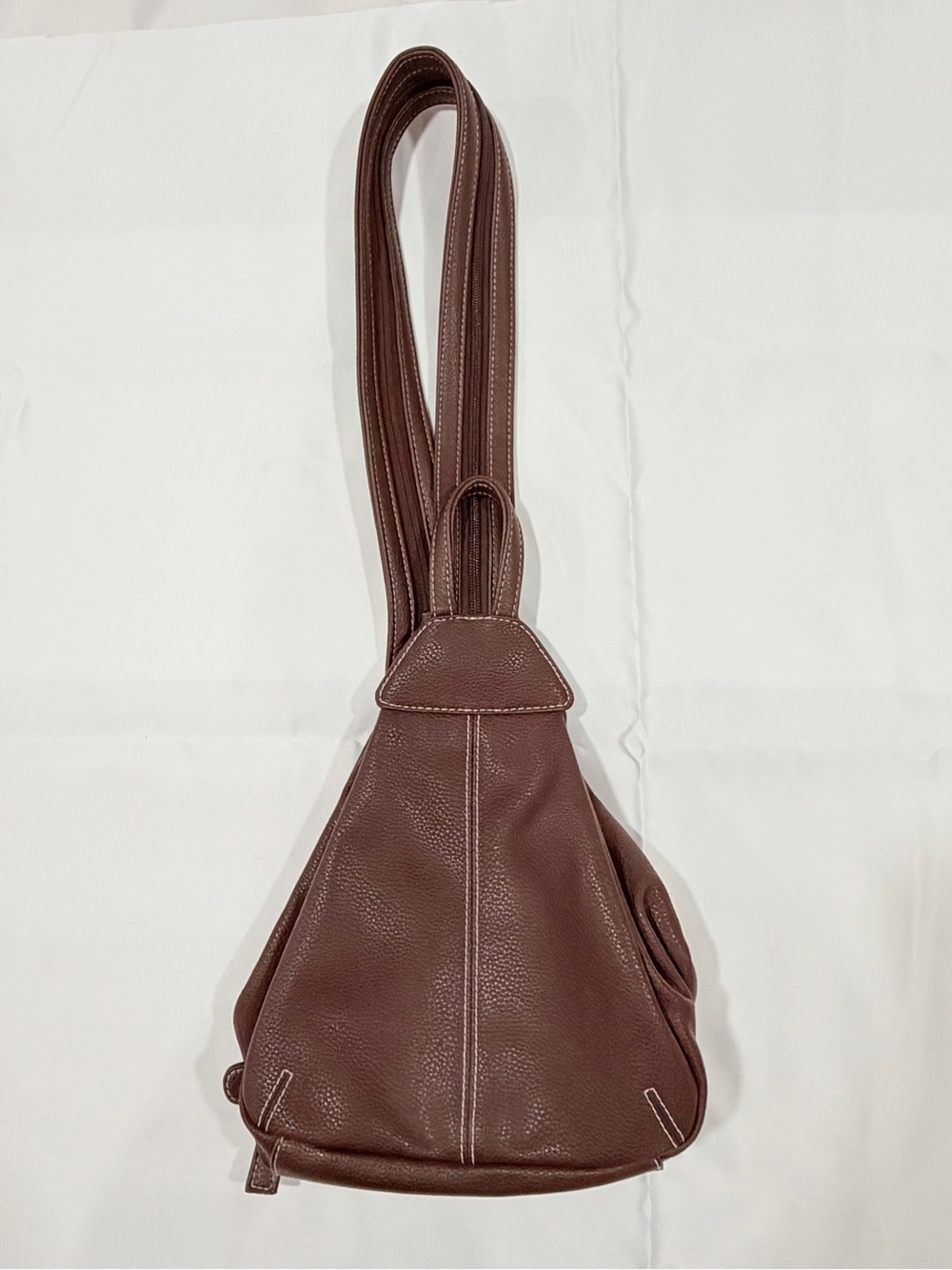 Vintage Brown Leather Crossbody Sling Bag-Crazy Horse by Liz Claiborne